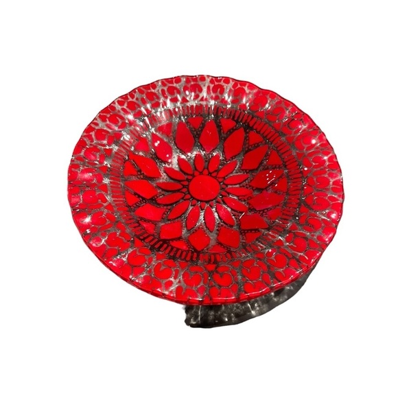 Sydenstricker Red Fused Glass 6” Trinket Dish - Picture 2 of 10
